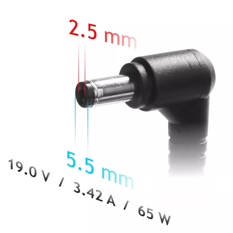 Akyga AK-ND-01 Notebook-Netzteil 19 V / 3,42 A, 65 W, 5,5 x 2,5 mm Stecker, für Asus / Toshiba / Lenovo