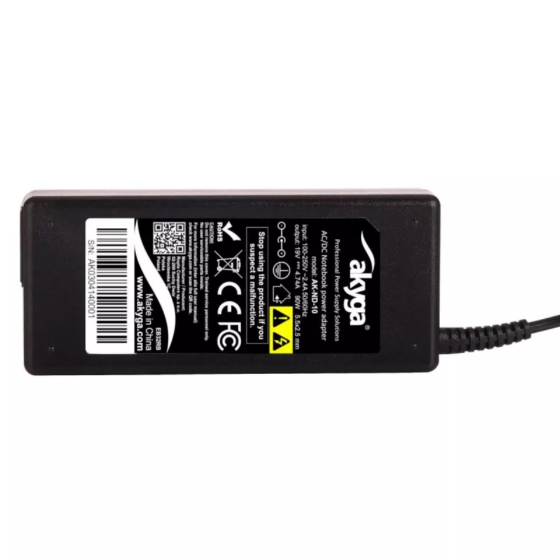 Akyga AK-ND-10 Notebook-Netzteil für Asus / Toshiba / Lenovo, 90 W, 19 V / 4,74 A, 5,5 x 2,5 mm