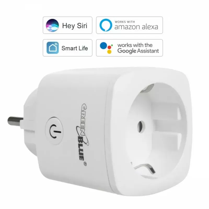 Wi‑Fi‑Funksteckdose GreenBlue GB720F, Typ-F-Stecker, max. Last 2x16A (3680W), weiß