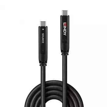 Lindy 10m USB 3.2 Gen 1 und DP 1.4 Typ C Hybridkabel, 10 m, USB C, USB C, USB 3.2 Gen 1 (3.1 Gen 1), schwarz