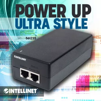 Intellinet Gigabit Ultra PoE+ Injector, 1 x 60 W Port, IEEE 802.3bt und IEEE 802.3at/af konform, Kunststoffgehäuse