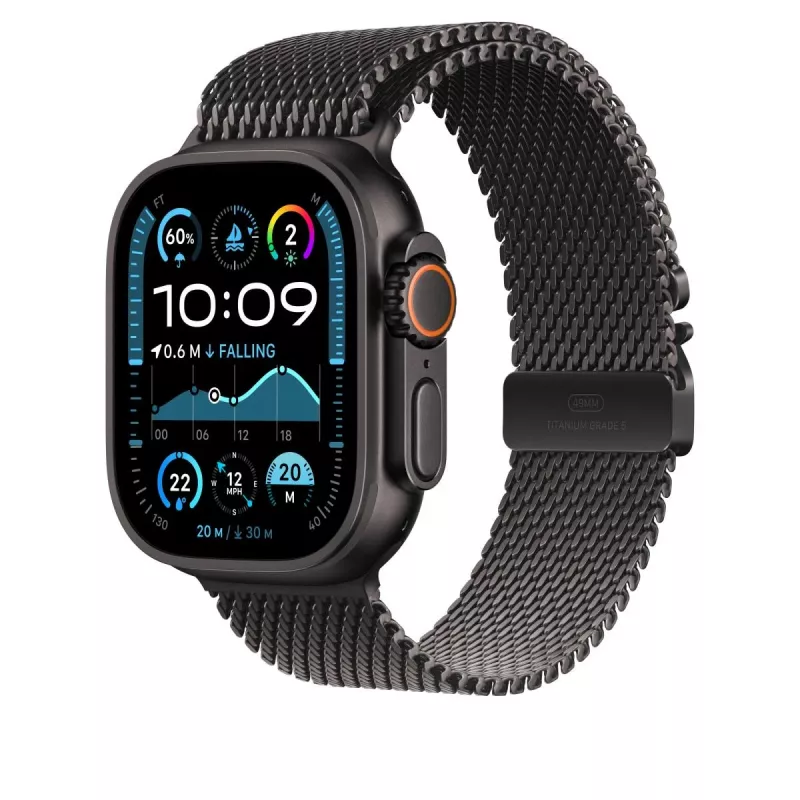 APPLE 49mm Schwarze Titan-Milanaise-Schleife - Small