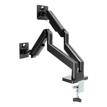 GEMBIRD Schreibtischmontierter verstellbarer Doppelmonitorarm 17-32 Zoll, Schwarz