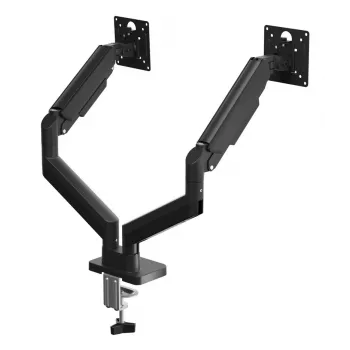 GEMBIRD Schreibtischmontierter verstellbarer Doppelmonitorarm 17-32 Zoll, Schwarz