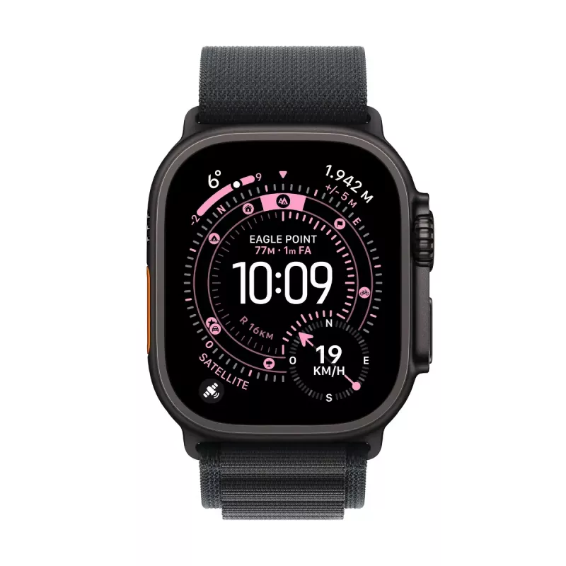 Smartwatch Apple Watch Ultra 3 GPS + Cellular 49mm Black Titanium Gehäuse mit Black Alpine Loop Medium