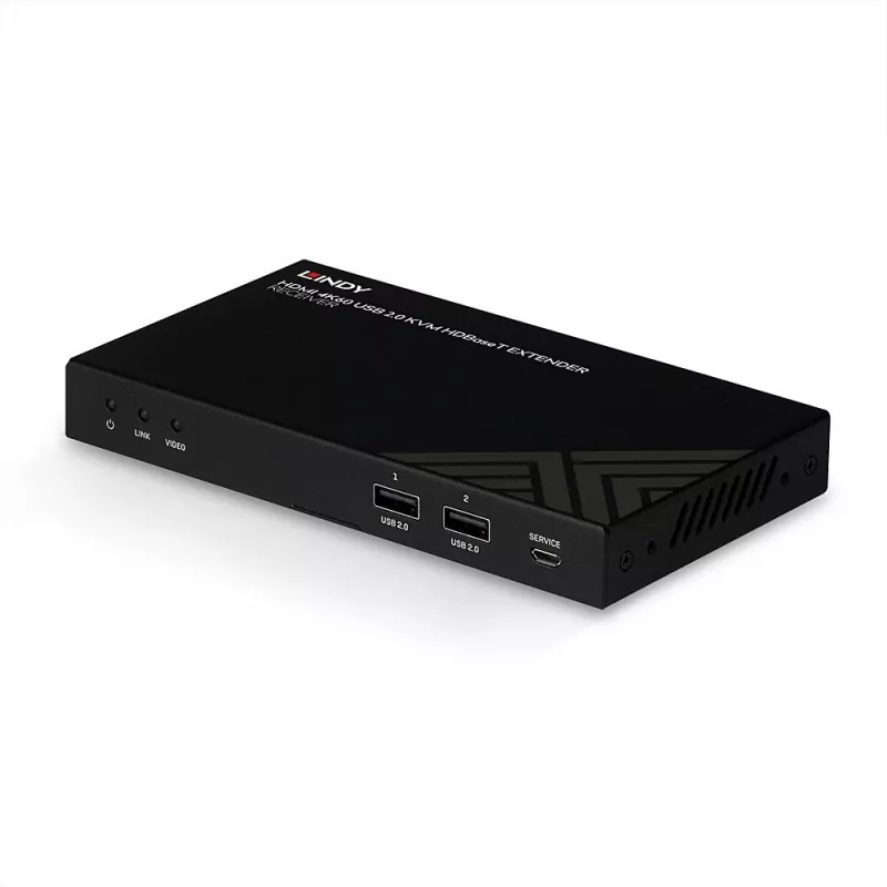 Lindy 150m Cat.6 HDMI 4K60, IR, RS-232 & Audio HDBaseT KVM Extender, Receiver