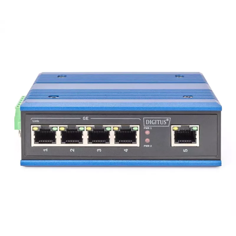Digitus DN-651118 Industrieller 5-Port-Gigabit-Switch, unmanaged, für Hutschiene