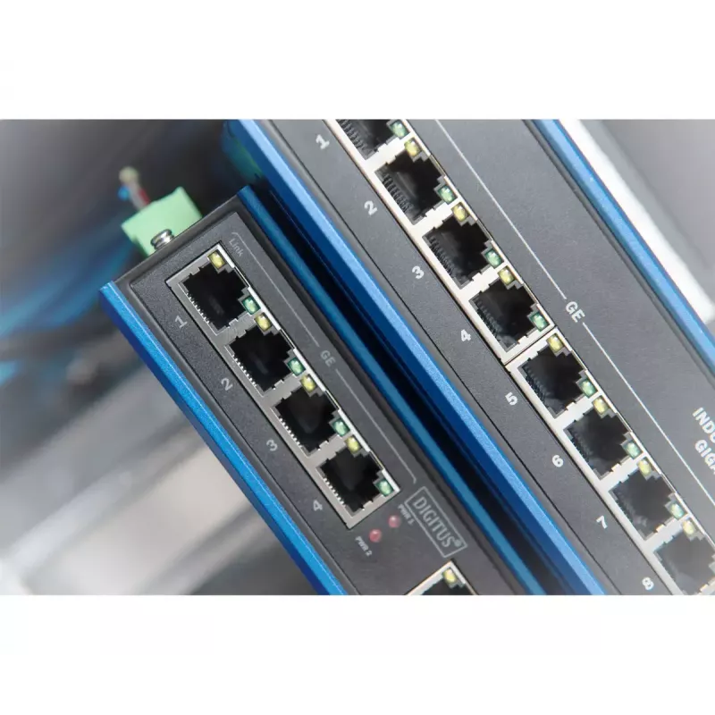 Digitus DN-651118 Industrieller 5-Port-Gigabit-Switch, unmanaged, für Hutschiene