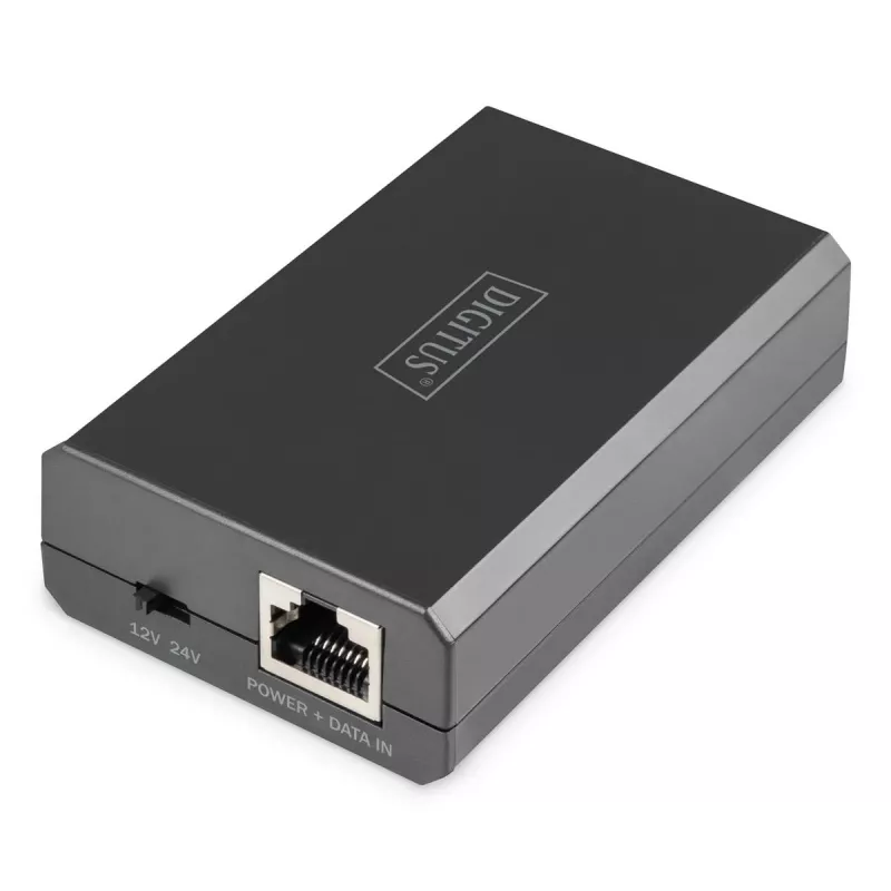 DIGITUS DN-95211 Gigabit-Ethernet-PoE-Splitter, 802.3af/at/bt, 51 W, 10/100/1000 Mbit/s, Schwarz
