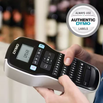 DYMO LabelManager 160 Etikettendrucker | Handheld-Etikettendrucker mit QWERTZ-Tastatur | Inklusive schwarzem & weißem D1-Etikettenband (12 mm) | Für Zuhause & Büro