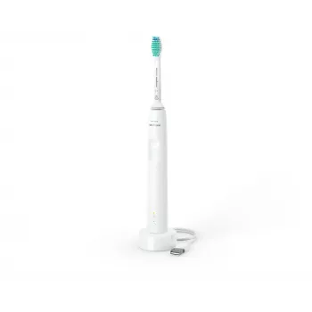 Philips 3100 series HX3671/13 Schallzahnbürste – Schalltechnologie, 31.000 Bewegungen/Min., Drucksensor, Li-Ion, eingebauter Akku, 1 Bürstenkopf, Weiß