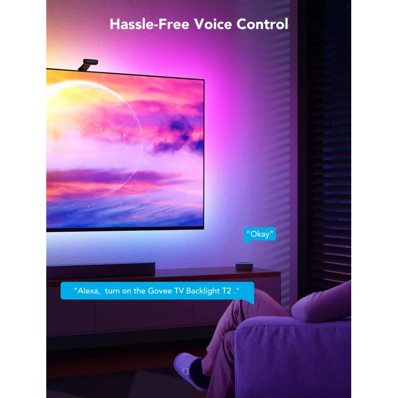 LED-Lichtleiste Govee Envisual TV Backlight T2 mit zwei Kameras für 75–85-Zoll-Fernseher