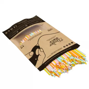 Filament-Nachfüllpack 3DOODLER Start Eco Plastic Fire and Ice – 250 Stk., 2,5 mm, kompostierbar, Orange/Türkis/Weiß/Gelb