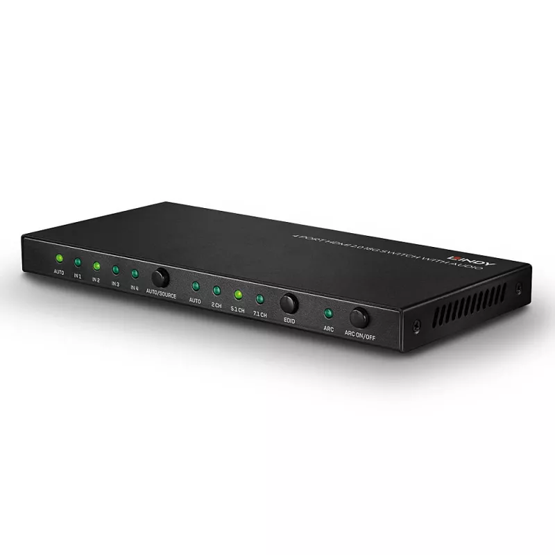 Lindy 38249 4-Port HDMI 2.0 18G Switch mit Audio, Desktop