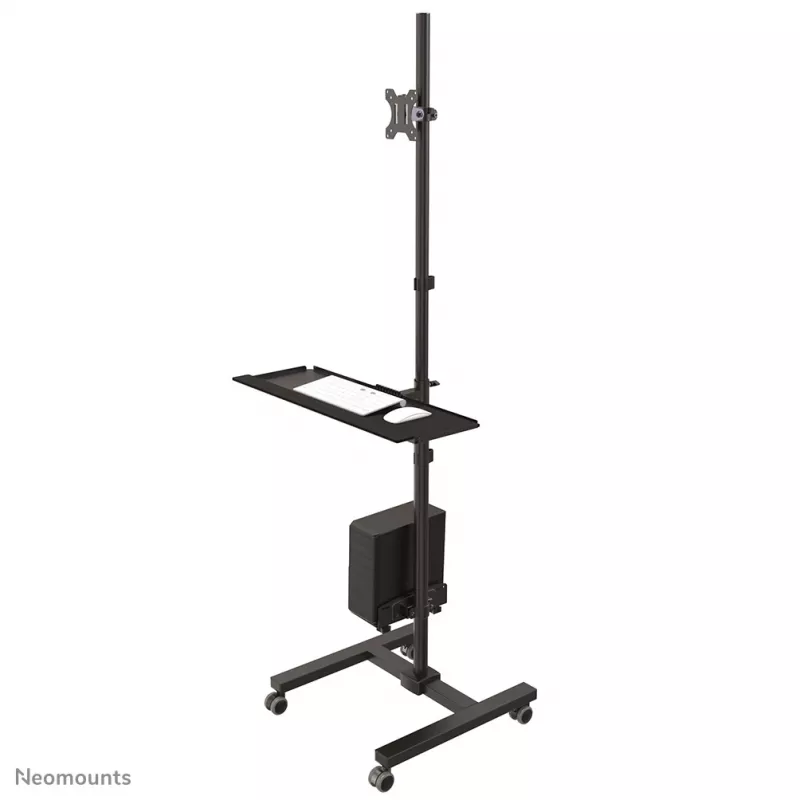 Neomounts FPMA-MOBILE1700 mobiler Arbeitsplatz, 10-32 Zoll (25,4-81,3 cm), max. 8 kg, VESA 75x75-100x100, Höhe 94-175 cm, Stahl, schwarz