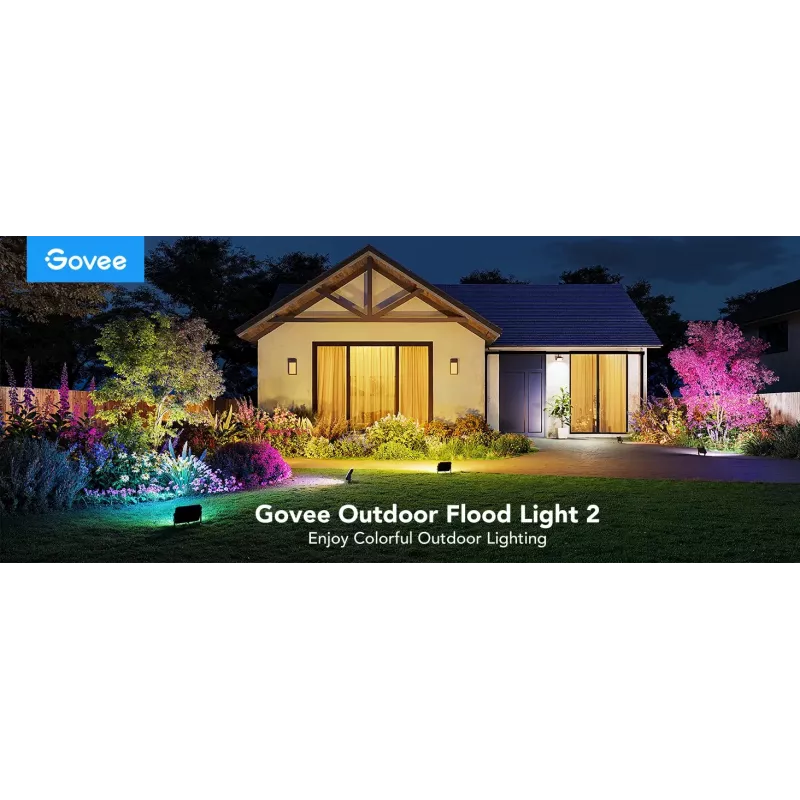 Govee H8057 Outdoor-Flutlichter 2, 4er-Pack, WLAN/Bluetooth, RGBWW, IP66