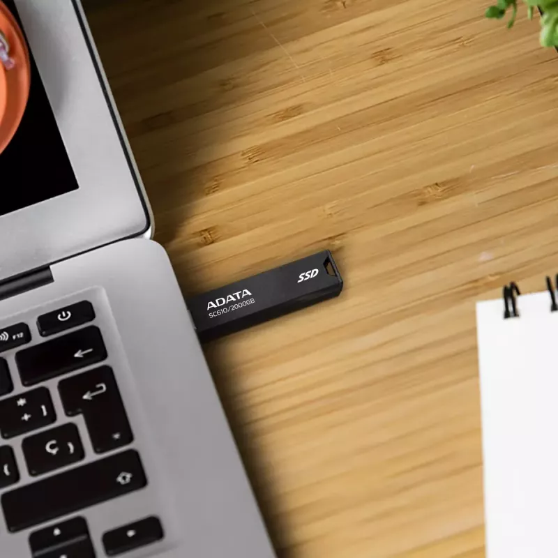 USB-Stick ADATA SC610 1 TB, USB Typ-A, USB 3.2 Gen 2, Hülsenformfaktor, schwarz, Kunststoffgehäuse