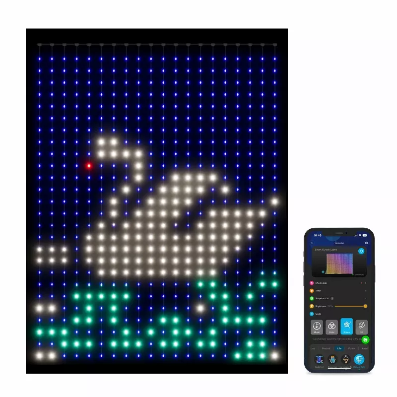 Govee H70B1 RGBIC LED-Vorhanglicht, Wi-Fi, Bluetooth, IP65