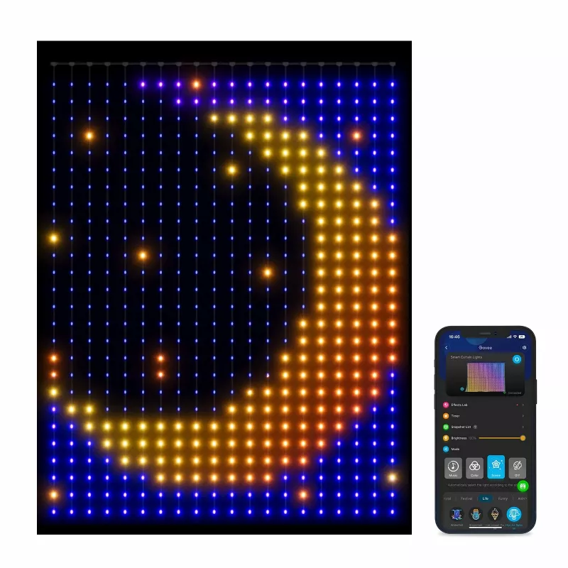 Govee H70B1 RGBIC LED-Vorhanglicht, Wi-Fi, Bluetooth, IP65