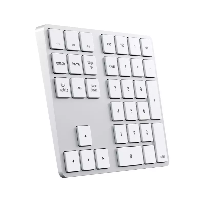 Satechi ST-XLABKS Extended kabelloses Bluetooth-Zahlenfeld, silber