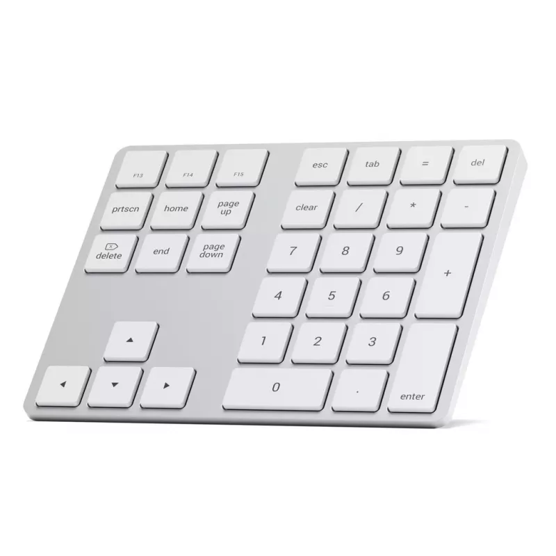 Satechi ST-XLABKS Extended kabelloses Bluetooth-Zahlenfeld, silber