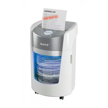 Leitz IQ OptiMax Small Office 350 Micro Cut Papierschredder Sicherheitsstufe P5 22 L – Weiß