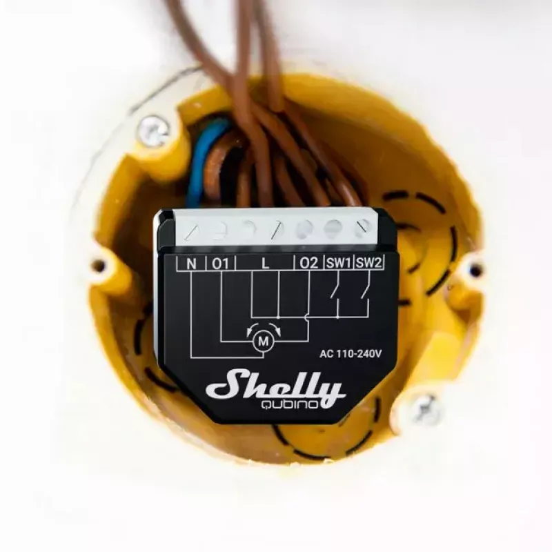 Smart-Relais Shelly Wave Shutter Schwarz 10 A 110–230 V, max. Reichweite 40 m, 25 dBmW