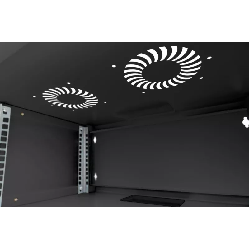 DIGITUS 4U Wandmontageschrank SOHO unmontiert 241x540x400mm Glasfronttür schwarz