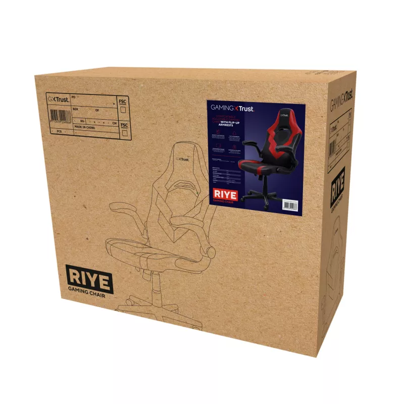 Trust GXT 703R RIYE Universal-Gaming-Stuhl Schwarz, Rot