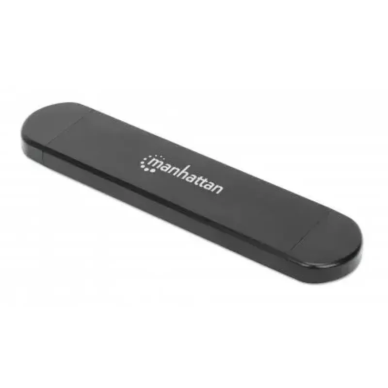 SSD-Gehäuse Manhattan M.2 NVMe SATA USB-C USB-A 10 Gbps Schwarz