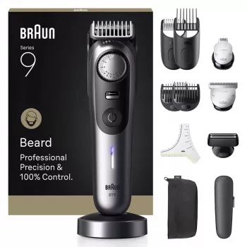 Braun BeardTrimmer 9 BT9560 Akku 52 2 cm Nass & Trocken Schwarz, Grau