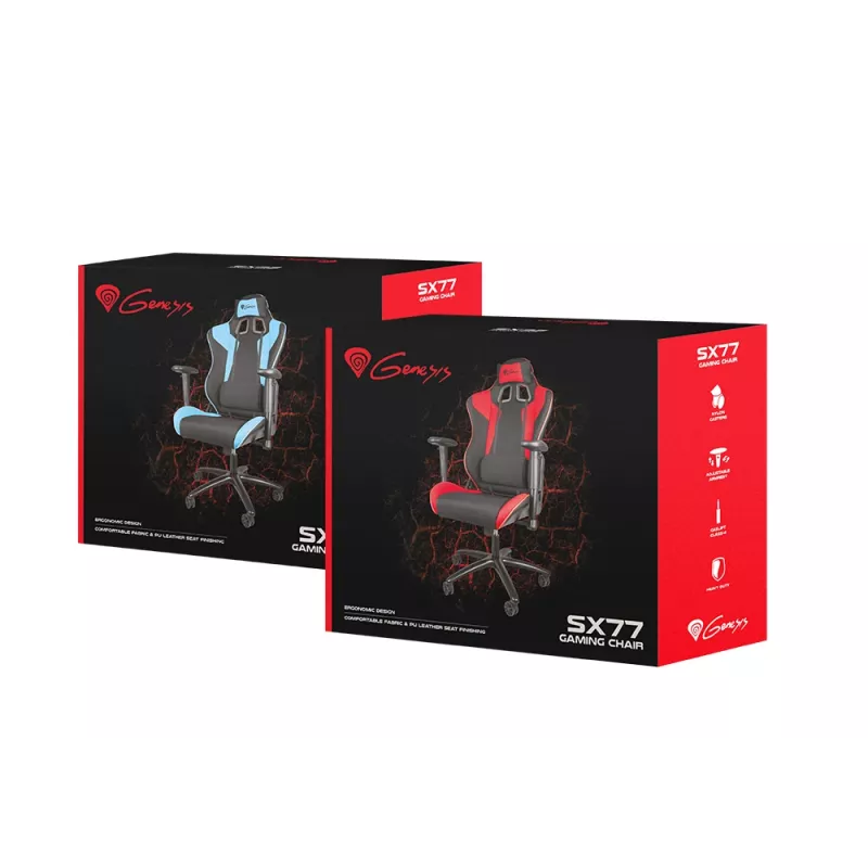 GENESIS SX77 PC-Gaming-Stuhl Gepolsterte Sitzfläche Schwarz, Rot