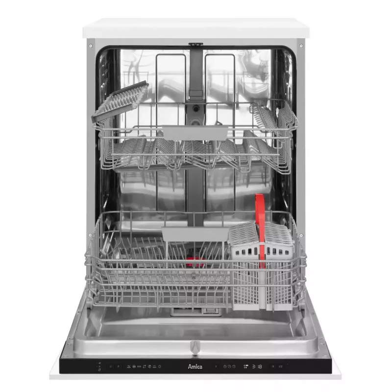 Teilintegrierbarer Geschirrspüler AMICA DIM62E7qH — 14 Maßgedecke, 60 cm, LED-Touch-Display, 7 Programme, Weiß