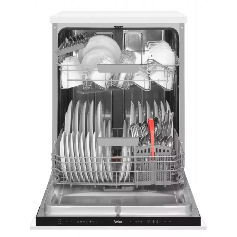 Teilintegrierbarer Geschirrspüler AMICA DIM62E7qH — 14 Maßgedecke, 60 cm, LED-Touch-Display, 7 Programme, Weiß
