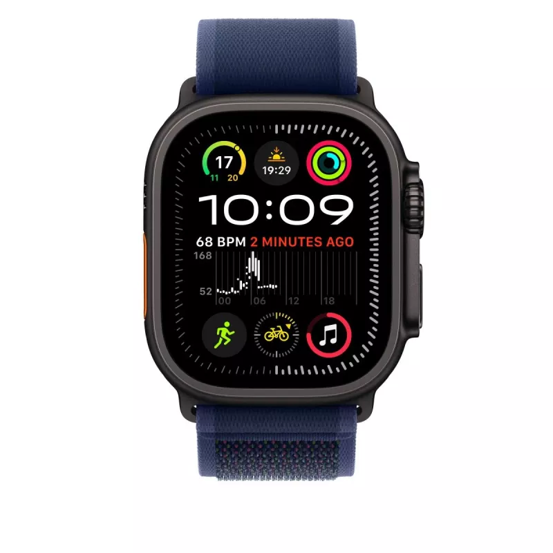 APPLE 49 mm Blaues Trail Loop – S/M – Schwarze Titanium-Oberfläche