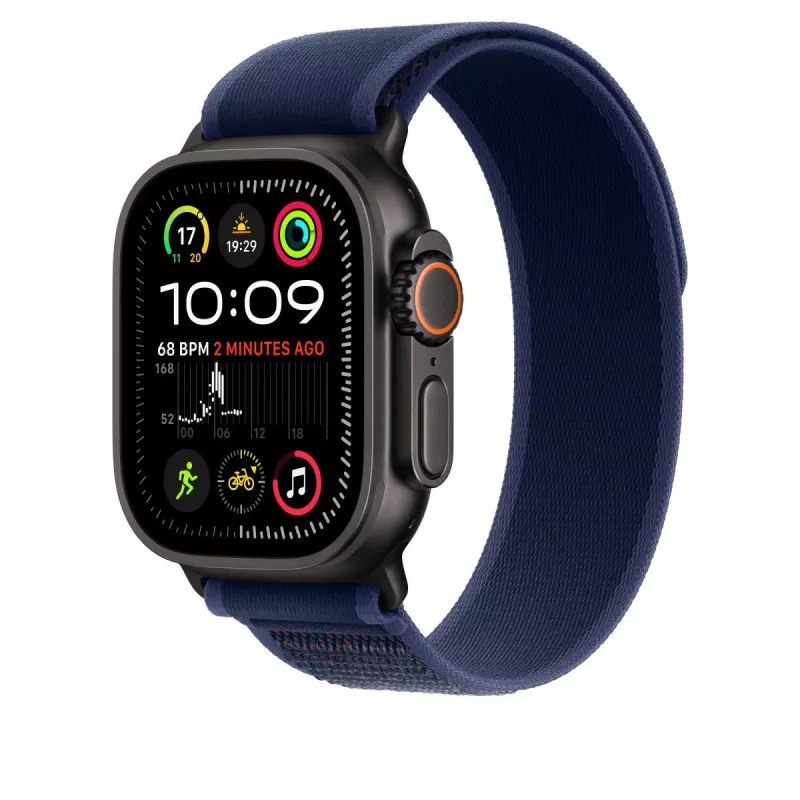 APPLE 49 mm Blaues Trail Loop – S/M – Schwarze Titanium-Oberfläche