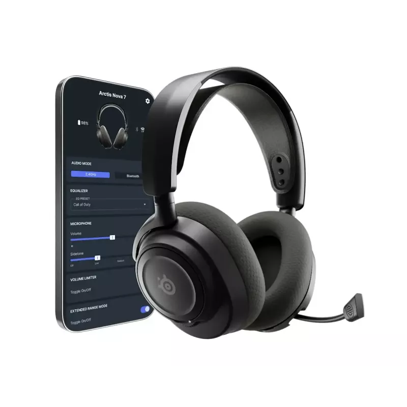 SteelSeries Arctis Nova 7 Gen 2 61730 kabelloses Gaming-Headset, Over-Ear, Akku 50+ Std., schwarz