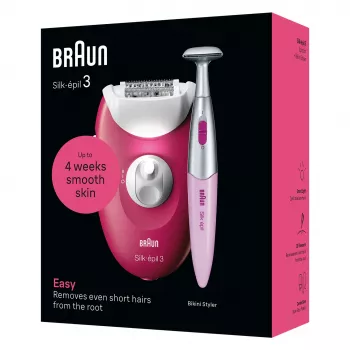 Epilator Braun Silk-épil 3 SE3-202, 20 Pinzetten, Netzbetrieb, Berry