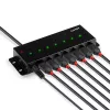 Lindy 42794 7-Port-USB-2.0-Industrie-Metallhub, 480 Mbit/s, Befestigungslaschen, externes Netzteil, schwarz