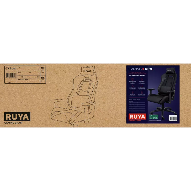 Trust GXT 714 RUYA Universal Gaming-Stuhl Schwarz