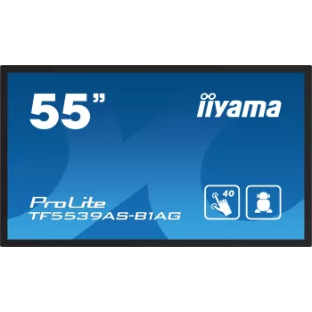 iiyama TF5539AS-B1AG Signage Display Kiosk-Design 138,7 cm (54,6 Zoll) LED 435 cd/m² 4K Ultra HD Schwarz Touchscreen Integrierter Prozessor Android 11 24/7