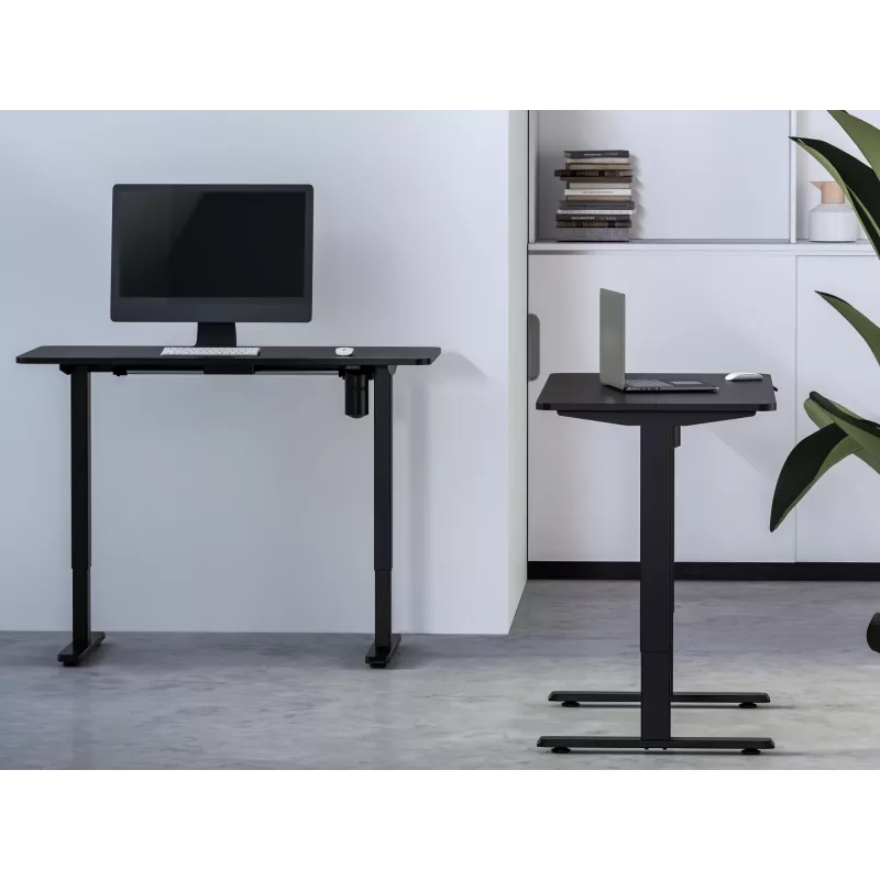 Equip ERGO 650812 elektrischer Sitz-Steh-Schreibtisch mit Tischplatte, Schwarz