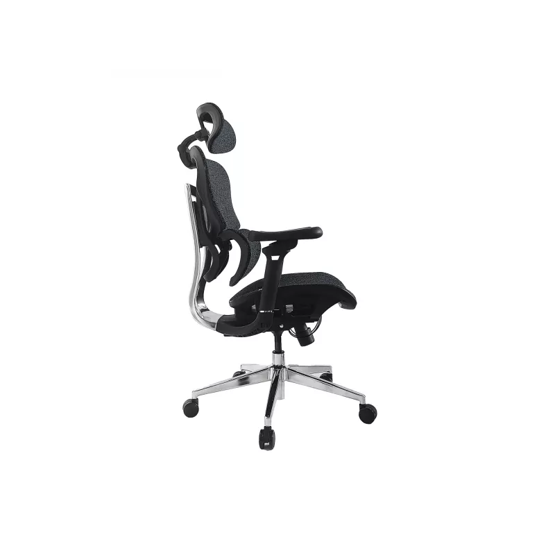 Equip Ergonomischer Premium-Bürostuhl mit Kopfstütze und Armlehnen, Blau Schwarz