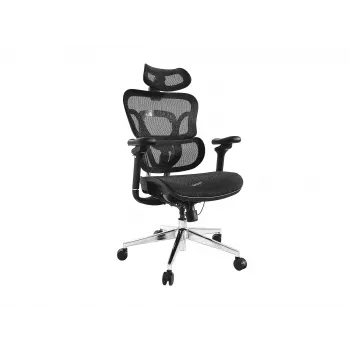 Equip Ergonomic Premium-Bürostuhl mit Kopfstütze und Armlehnen, Schwarz