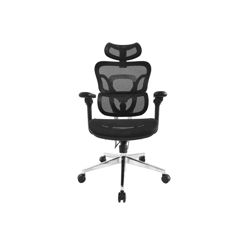 Equip Ergonomic Premium-Bürostuhl mit Kopfstütze und Armlehnen, Schwarz