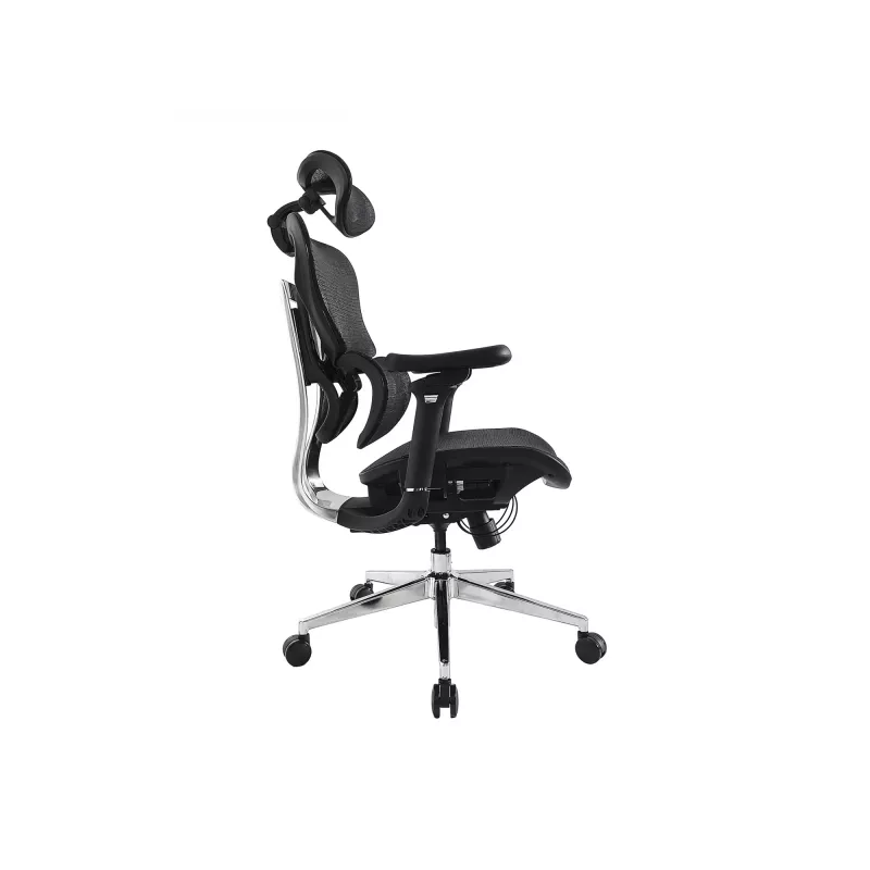 Equip Ergonomic Premium-Bürostuhl mit Kopfstütze und Armlehnen, Schwarz