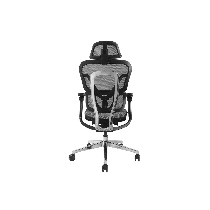 Equip Ergonomic Premium-Bürostuhl mit Kopfstütze und Armlehnen, Grau
