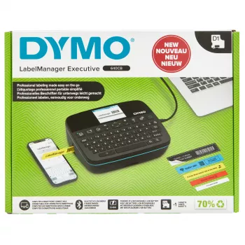 DYMO LabelManager Executive 640 CB Tragbarer Etikettendrucker | Kompaktes Beschriftungsgerät mit QWERTZ-Tastatur | Bluetooth- & USB-Konnektivität | Kompatibel mit D1 Standard- & robusten Etiketten