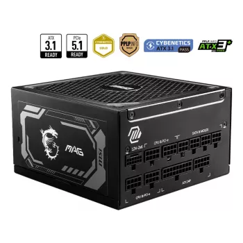 MSI MAG A1250GL PCIE5 Netzteil 1250 W 24-pol ATX ATX Schwarz