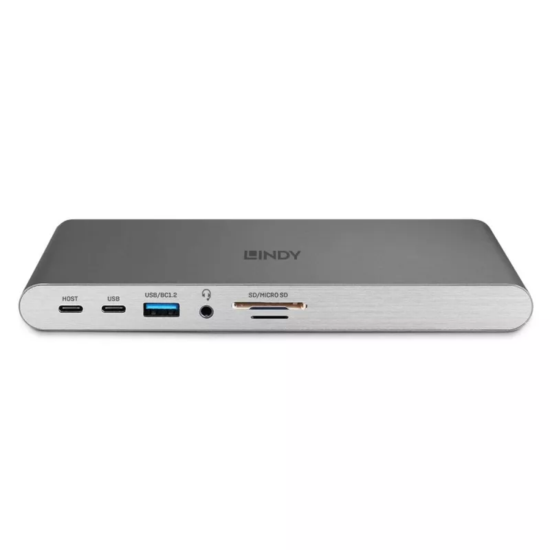 Lindy DST-Pro 5K XT, USB-C Laptop Dockingstation mit Triple Display (4K) oder Single Display (5K) und 100 W Durchschleifladung